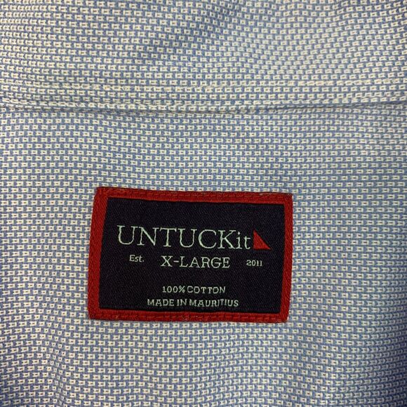 UNTUCKit Kvint Shirt Mens XL Extra Large Blue Cotton Chest Pocket Button Up - Picture 5 of 12